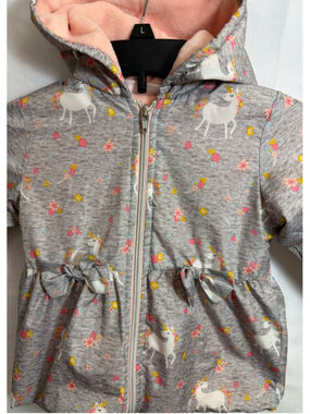 Girls Lightweight Hooded Spring Jacket 3T Unicorn Penelope Mack Fleece Lined